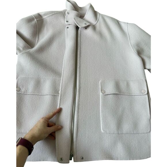 Theory Wool Cashmere Utility Coat Jacket Rosewood Pink Size L - Picture 11 of 16